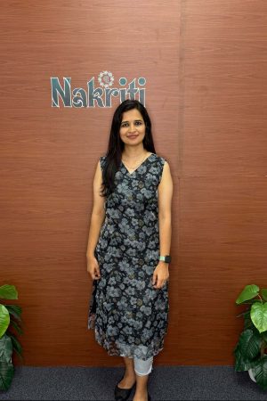 Organza floral print kurti