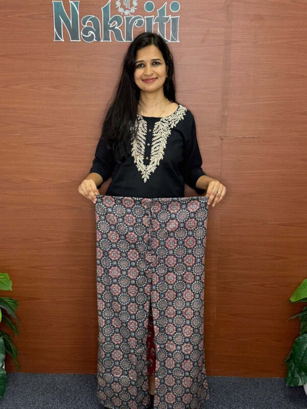 Kantha stitch cotton palazzo pants