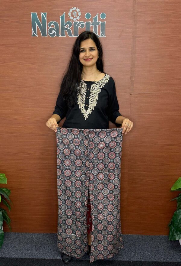Kantha stitch cotton palazzo pants