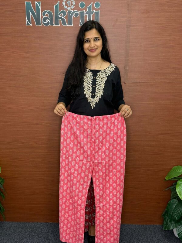 Kantha stitch cotton palazzo pants