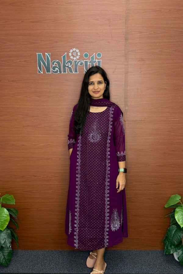 Georgette party wear kurti with dupatta