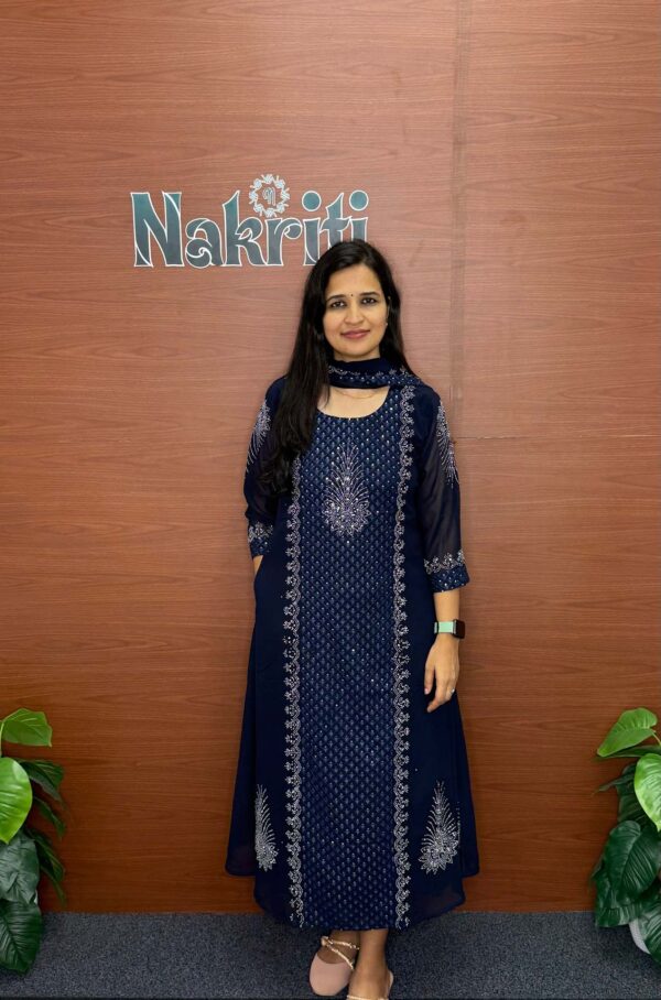 Georgette party wear kurti with dupatta