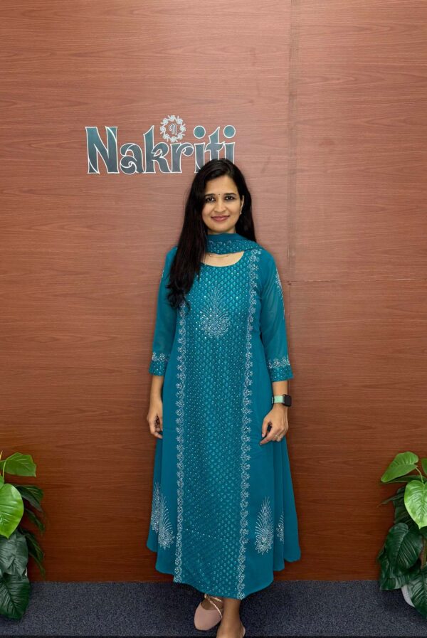 Georgette party wear kurti with dupatta