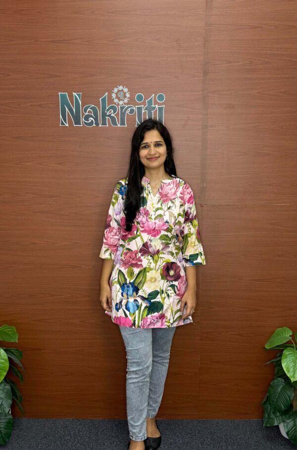 Floral print short kurti