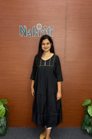 Designer silk pleated kurti