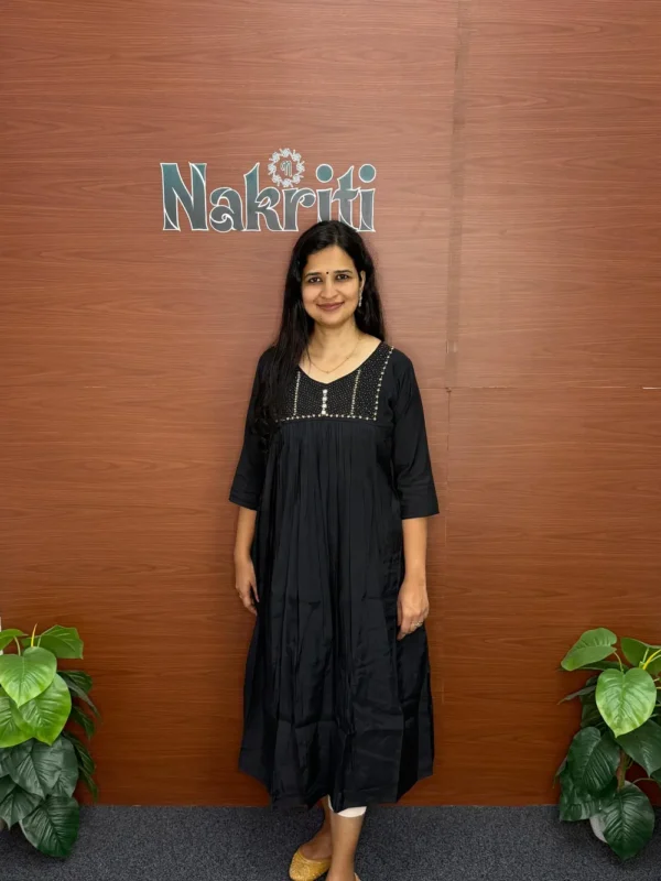 Designer silk pleated kurti