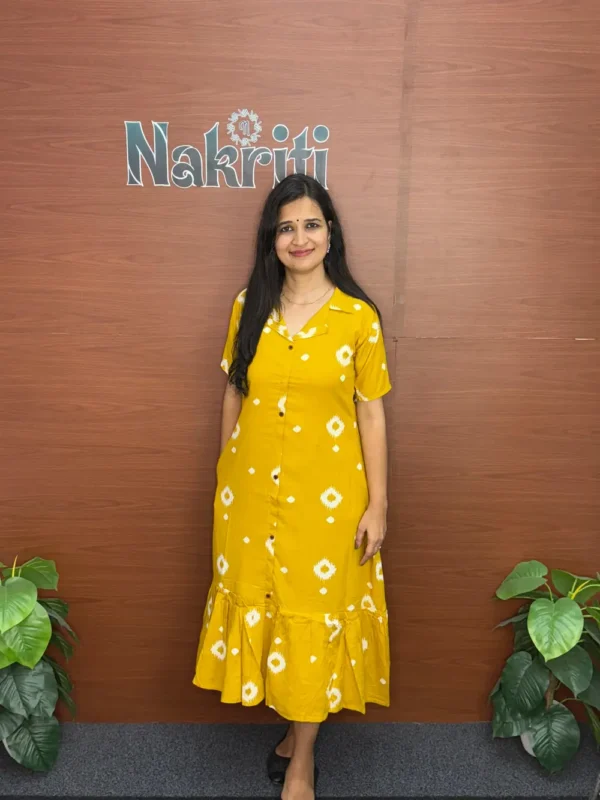 Printed a-line kurti with pocket