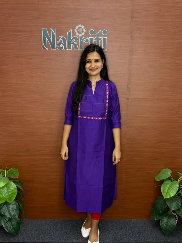 Designer silk cotton kurti