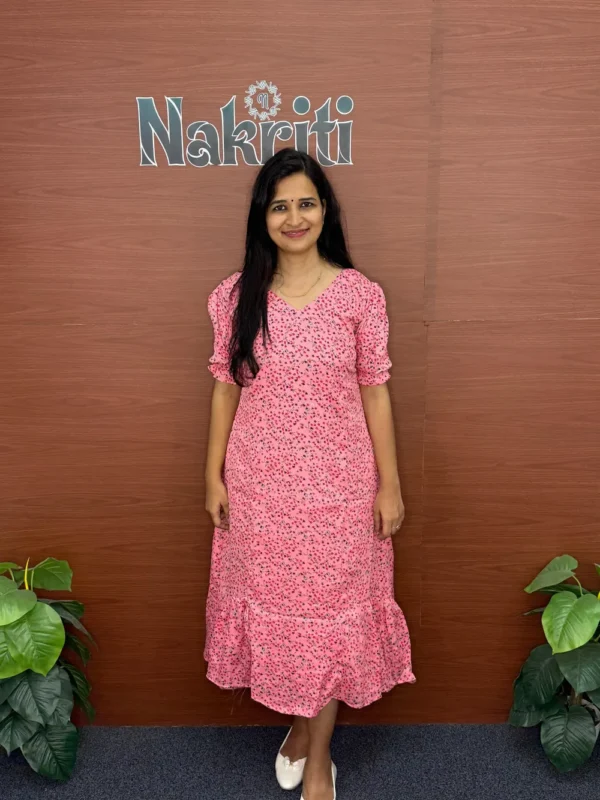 N891 Printed gerogette frock