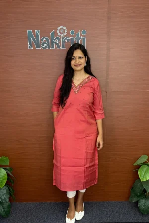 Silk designer kurti with pocket
