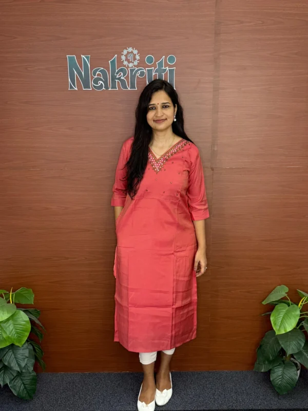 Silk designer kurti with pocket