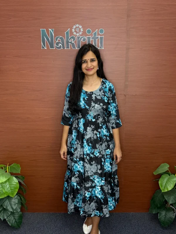 N961-5 Printed gerogette frock