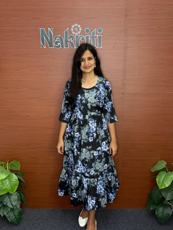 N961-7 Printed gerogette frock