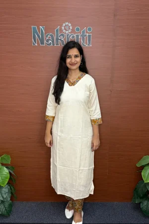 Jute co-ord set with kalamkari design