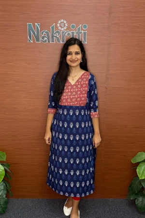 Indigo print cotton kurti