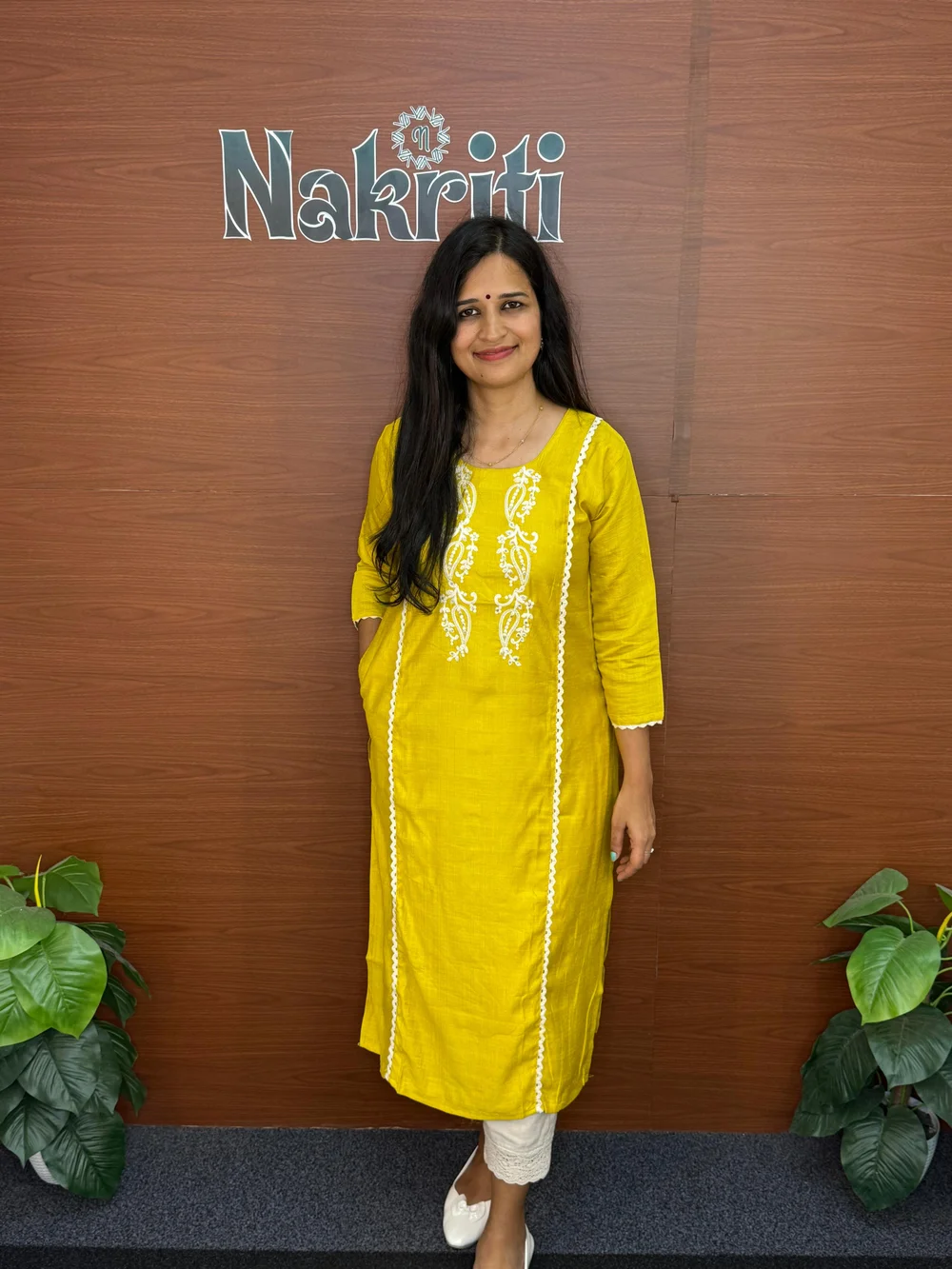 Soft silk embroidered kurti