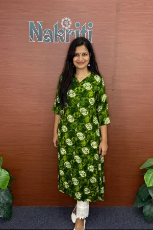 Batik Print A-line Kurti