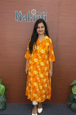 Batik Print A-line Kurti