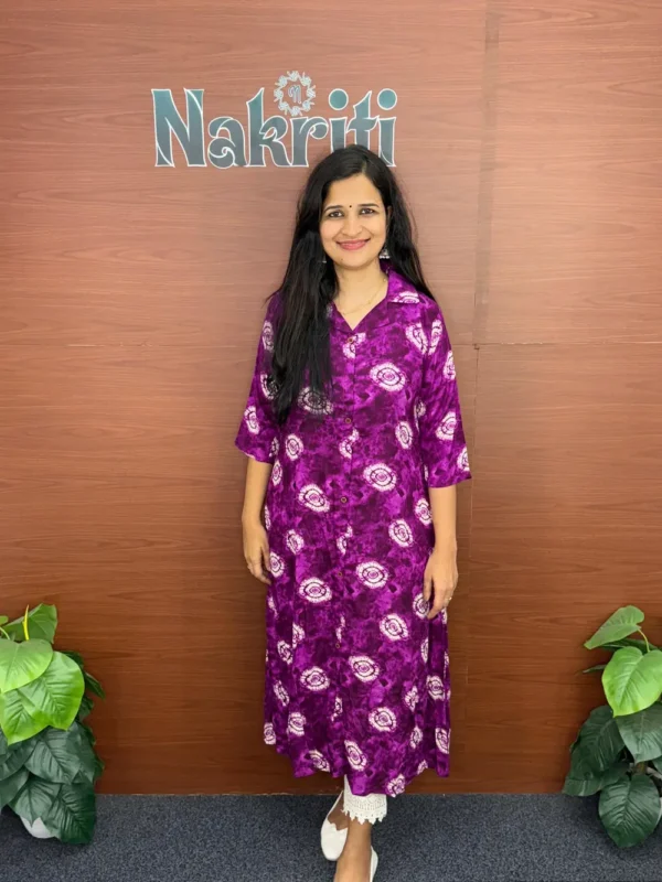 Batik Print A-line Kurti