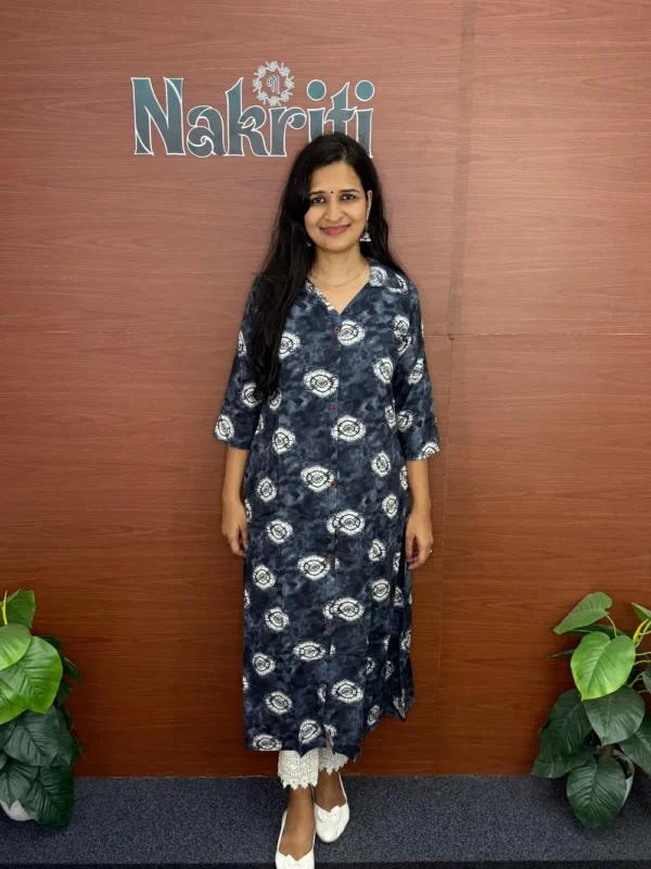 Batik Print A-line Kurti