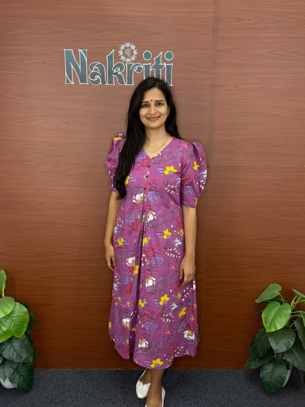 N1015-2 Pure Cotton A-Line Kurti