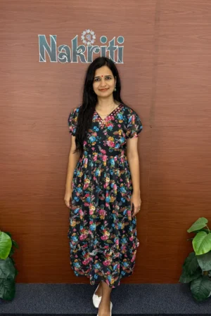 Floral print georgette frock
