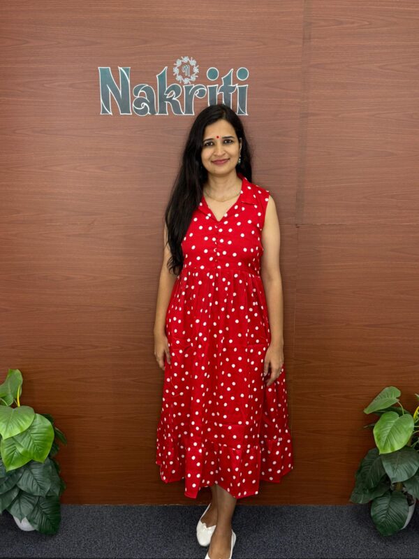 X mas special crush georgette frock