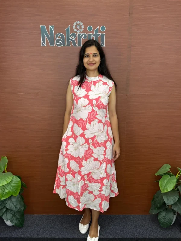 N997-1 Floral print A-line kurti