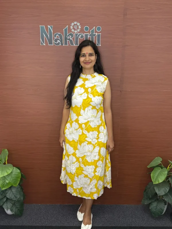 N997-2 Floral print A-line kurti