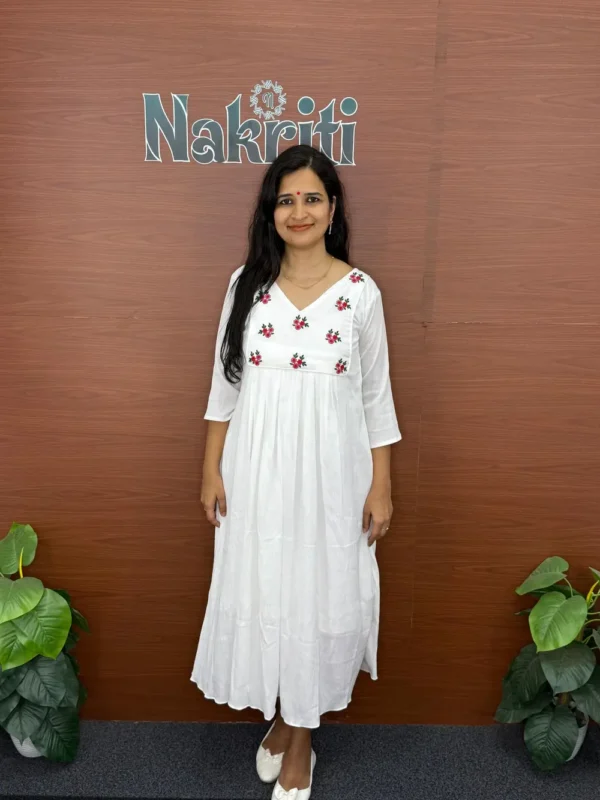 N1090 Embroidered A-line kurti