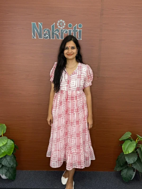 N1095-3 Printed georgette frock