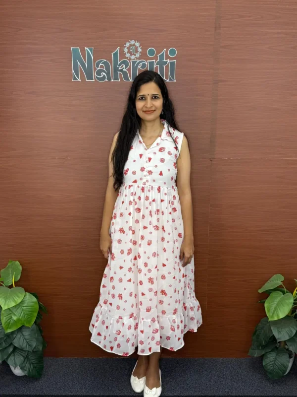 N1101 printed georgette frock