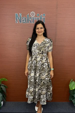Animal print crush georgette frock