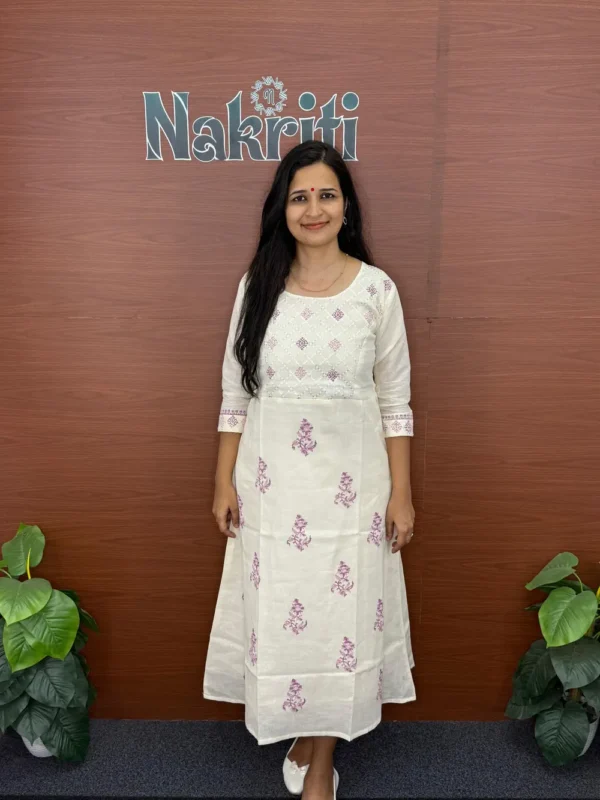 N849 Jute cotton A-line kurti