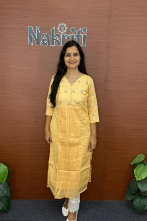 Mul chanderi embroidered kurti