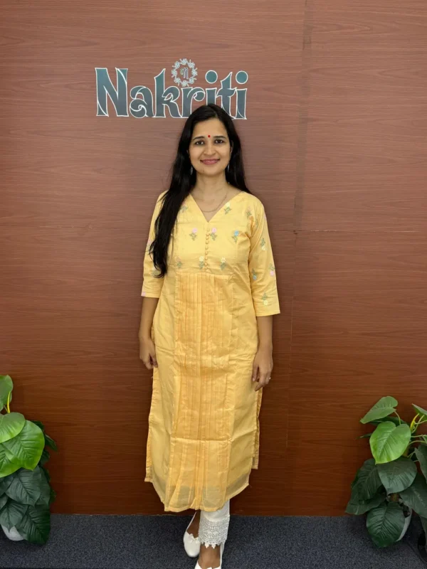 N989-1 Mul chanderi embroidered kurti