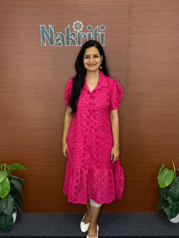 N1086 Hakoba pure cotton A-line kurti
