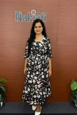 Floral print crush georgette frock