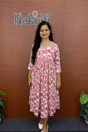 A line floral print kurti