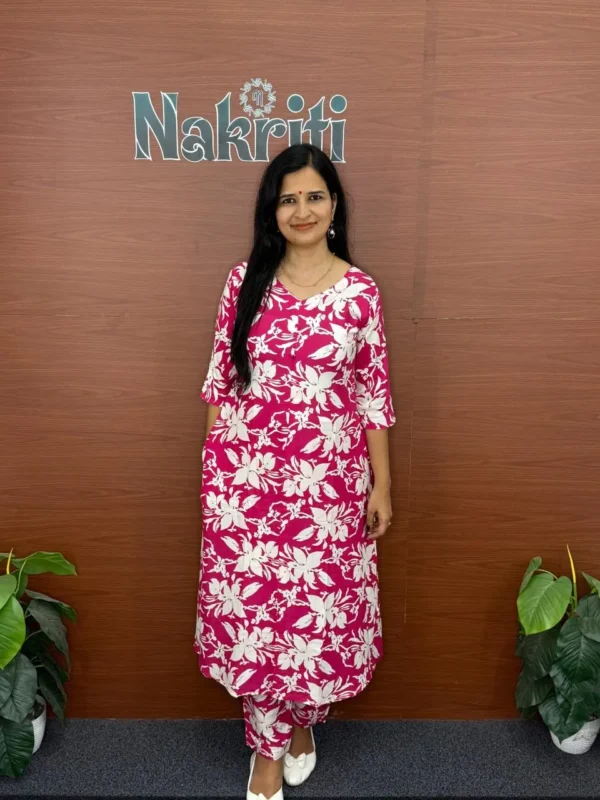 N838-2 Floral Print A-line Co-ord Set (2pc set)