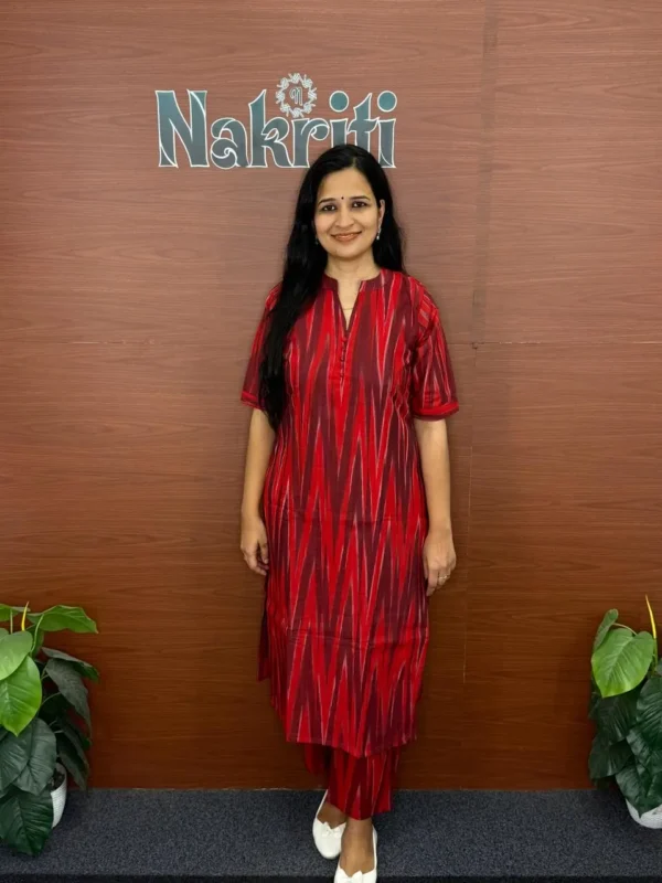 N1185-1 Ikat Pure Cotton Co-ord Set (2pc set)