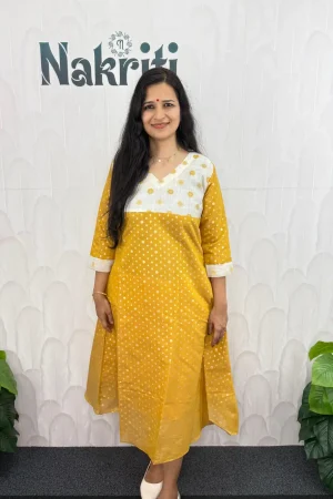 Tissue silk kurti with cotton lining