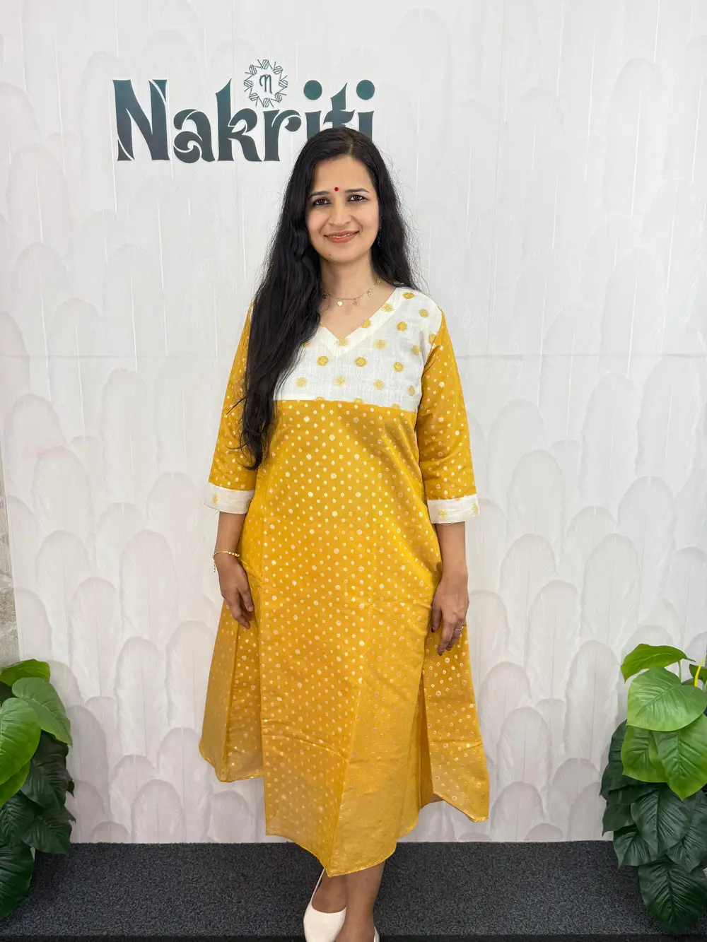 Tissue silk kurti with cotton lining