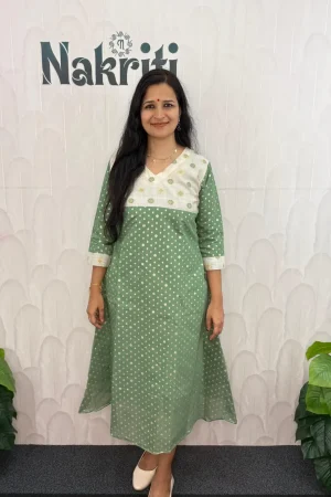 Tissue silk kurti with cotton lining