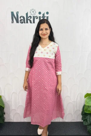 Tissue silk kurti with cotton lining
