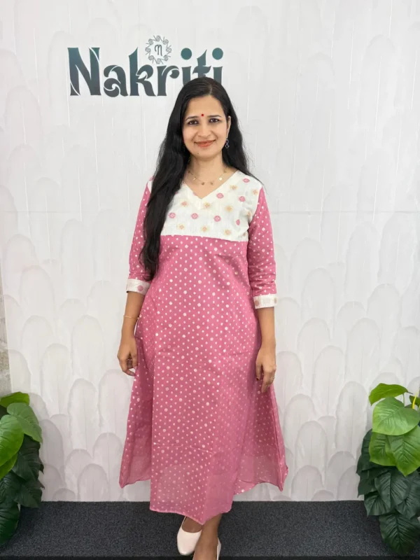 Tissue silk kurti with cotton lining