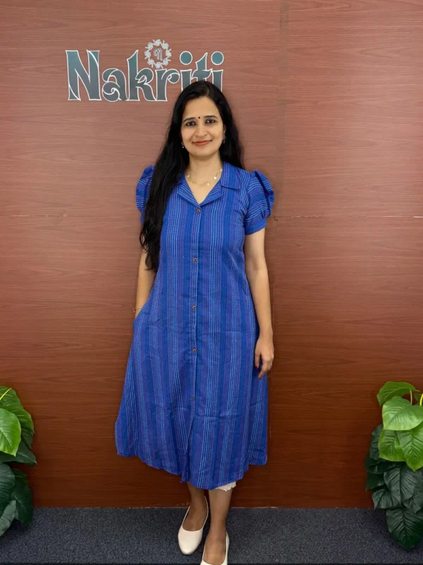 Kantha Stitch A-line Cotton Kurti