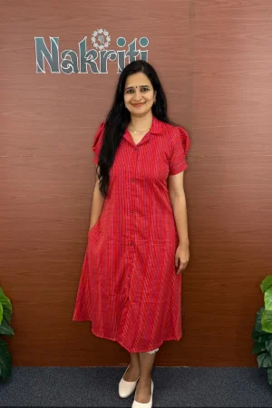 Kantha Stitch A-line Cotton Kurti