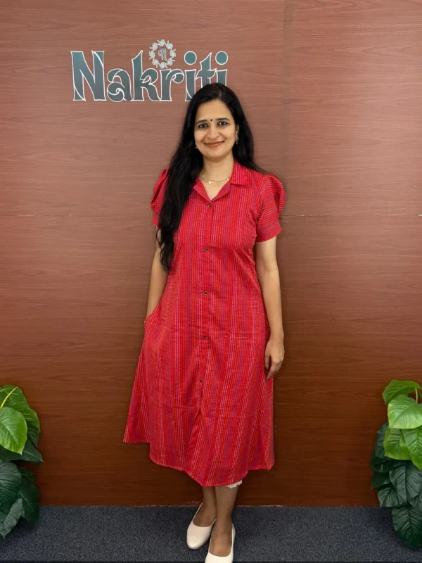 Kantha Stitch A-line Cotton Kurti