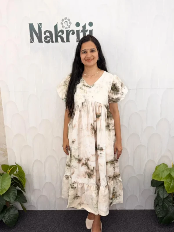 N1286-1 Tie and Dye A-Line Kurti
